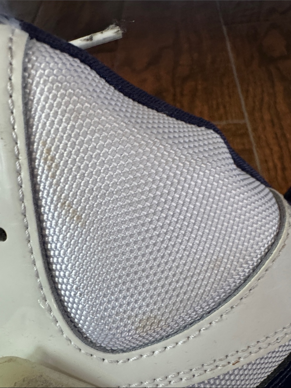Jordan Men's High-Top Athletic Sneakers in White and Navy - Picture 8 of 9